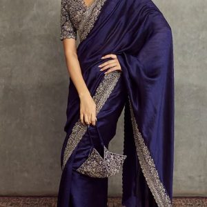 Purple Silk Saree Set